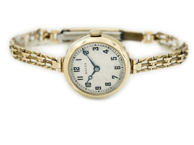 Ladies Rolex 9ct 1930 Guilloche Dial (7)