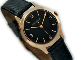 JLC1857 Jaeger LeCoultre 1966 8ct 18k Pink Gold Black Dial 9 1200×900