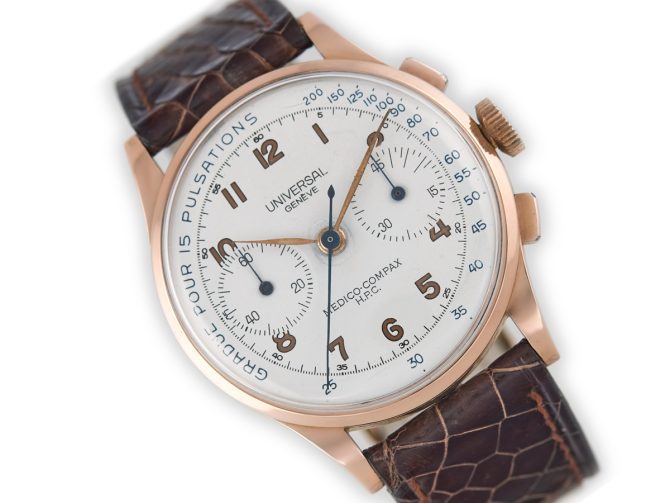 Universal Geneve Medico-Compax Cal.285 18ct Pink Gold 1950 (1)