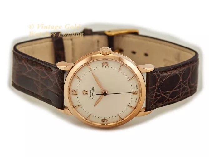 Omega Cal.351 Automatic 1950 18ct Pink Gold, Two-Tone Dial (7)