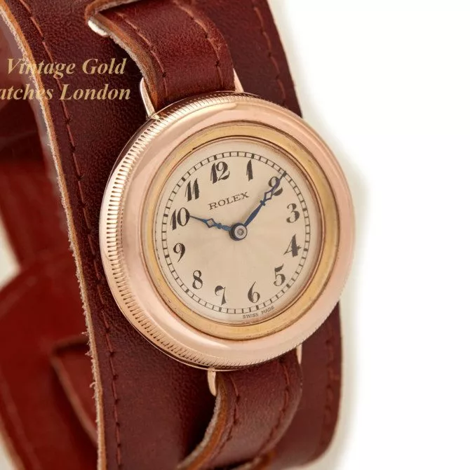 Rolex Officers Watch 9ct Pink Gold, Submarine Hermetic 1924 (23) (navigation)