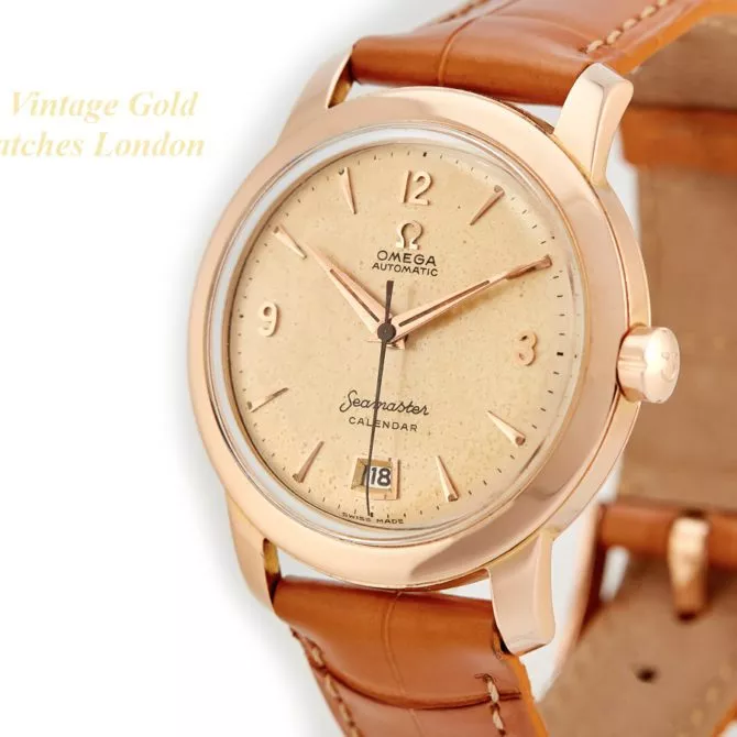 Omega Seamaster Calendar Cal.355 Bumper Automatic 18ct Pink Gold 1954 – Original Dial (24) (navigation)