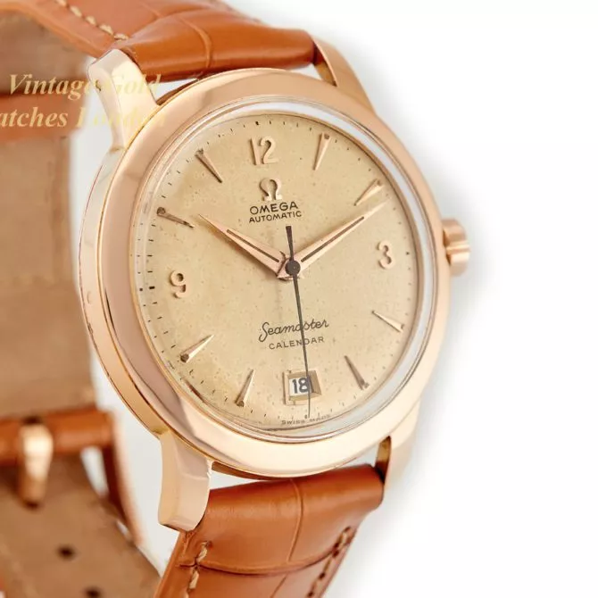 Omega Seamaster Calendar Cal.355 Bumper Automatic 18ct Pink Gold 1954 – Original Dial (20) (navigation)