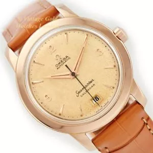 Omega Seamaster Calendar Cal.355 Bumper Automatic 18ct Pink Gold 1954 – Original Dial (42) (navigation)