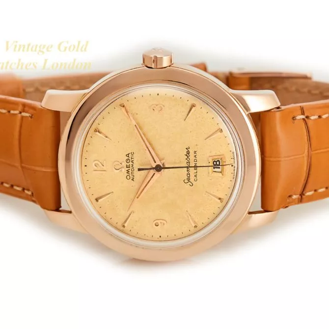 Omega Seamaster Calendar Cal.355 Bumper Automatic 18ct Pink Gold 1954 – Original Dial (28) (navigation)