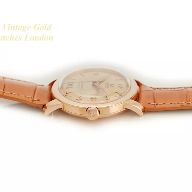 Omega Seamaster Calendar Cal.355 Bumper Automatic 18ct Pink Gold 1954 – Original Dial (32) (navigation)