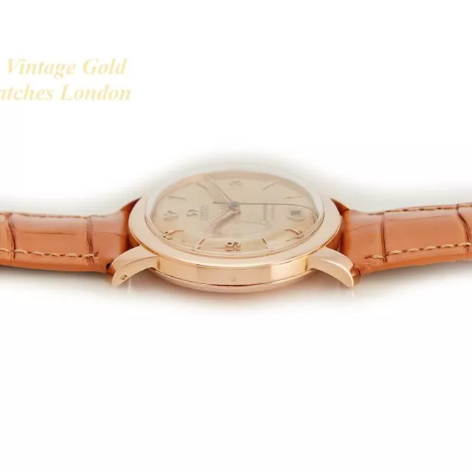 Omega Seamaster Calendar Cal.355 Bumper Automatic 18ct Pink Gold 1954 – Original Dial (34) (navigation)