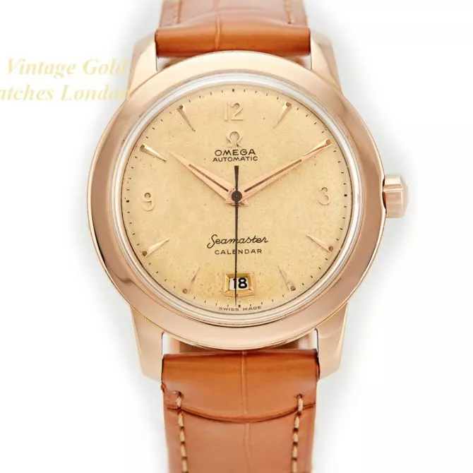 Omega Seamaster Calendar Cal.355 Bumper Automatic 18ct Pink Gold 1954 – Original Dial (22) (navigation)