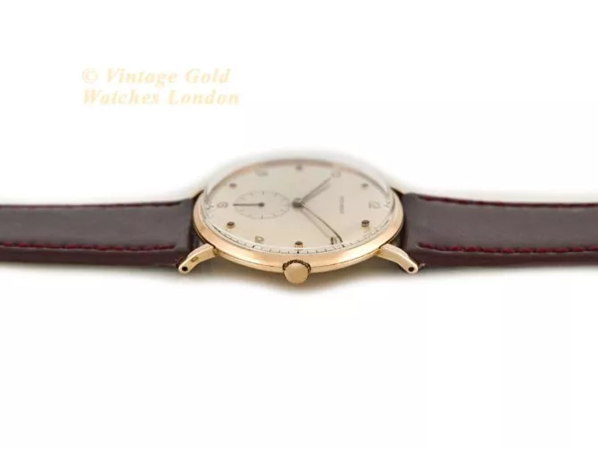 Movado Cal.470 18ct Pink Gold, Ruby Studded Dial, c1958 (31)