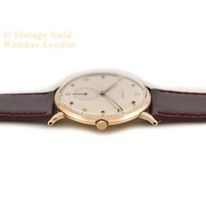 Movado Cal.470 18ct Pink Gold, Ruby Studded Dial, c1958 (31) (navigation)