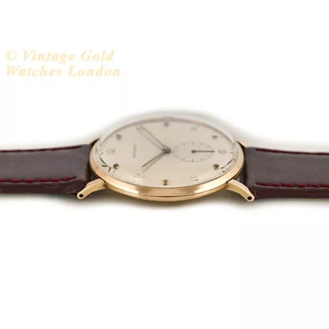 Movado Cal.470 18ct Pink Gold, Ruby Studded Dial, c1958 (33) (navigation)