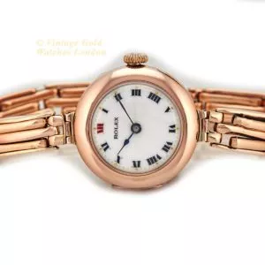 Ladies Rolex 9ct Pink Gold Porcelain Dial 1916 (25) (navigation)