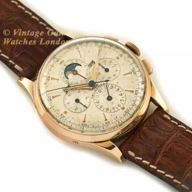 Universal Geneve Tri-Compax 18ct Pink Gold 37.5mm 1958 (29) (navigation)
