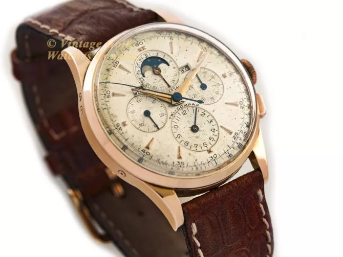 Universal Geneve Tri-Compax 18ct Pink Gold 37.5mm 1958 (17)