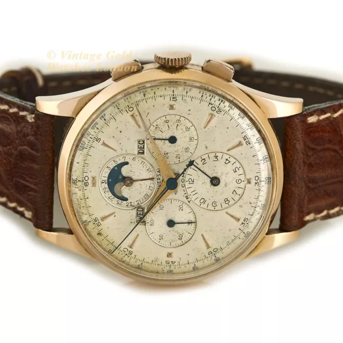 Universal Geneve Tri-Compax 18ct Pink Gold 37.5mm 1958 (39)