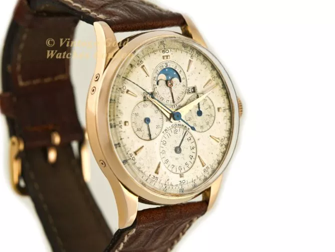 Universal Geneve Tri-Compax 18ct Pink Gold 37.5mm 1958 (19)