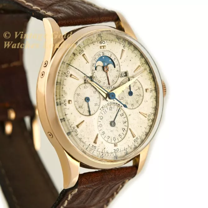 Universal Geneve Tri-Compax 18ct Pink Gold 37.5mm 1958 (19) (navigation)