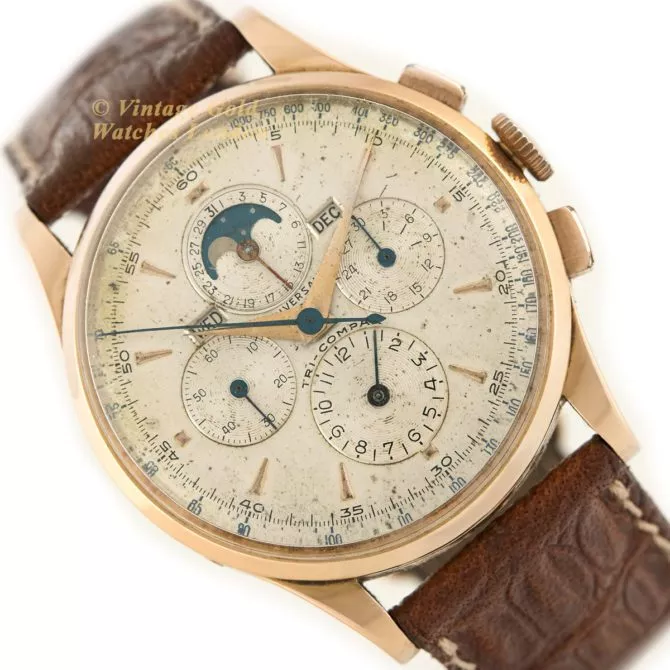 Universal Geneve Tri-Compax 18ct Pink Gold 37.5mm 1958 (41)