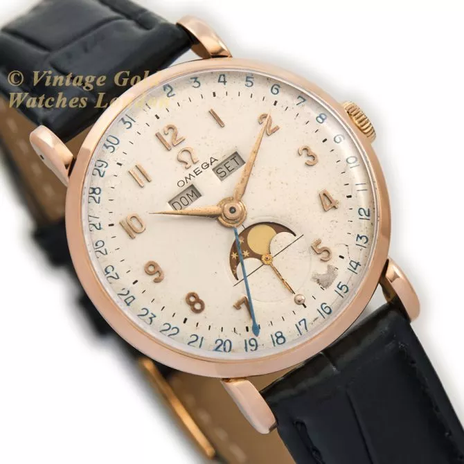 Omega Cosmic Triple Date Moonphase Cal.27 DL PC 18ct Pink Gold 1946 (2) (navigation)