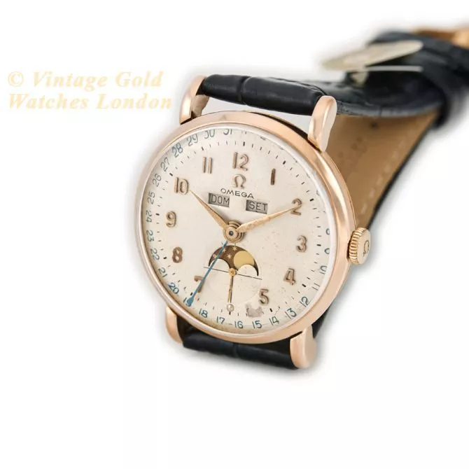 Omega Cosmic Triple Date Moonphase Cal.27 DL PC 18ct Pink Gold 1946 (6) (navigation)