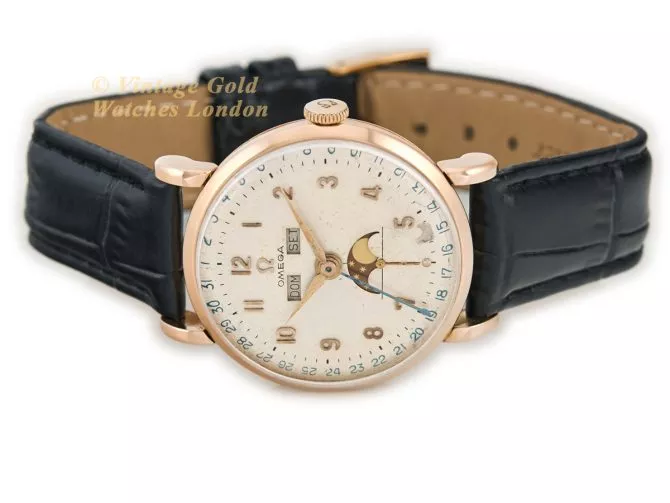 Omega Cosmic Triple Date Moonphase Cal.27 DL PC 18ct Pink Gold 1946 (7)