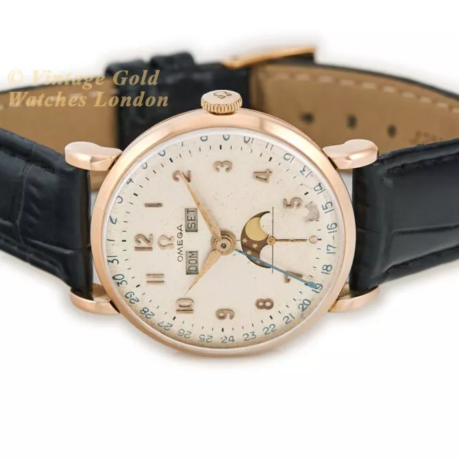 Omega Cosmic Triple Date Moonphase Cal.27 DL PC 18ct Pink Gold 1946 (7) (navigation)