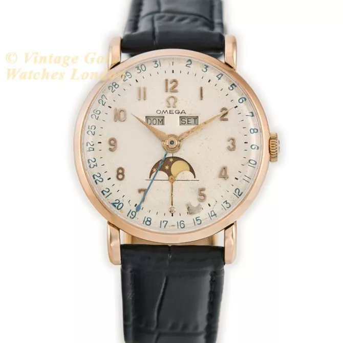 Omega Cosmic Triple Date Moonphase Cal.27 DL PC 18ct Pink Gold 1946 (4) (navigation)