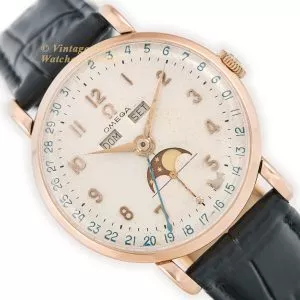 Omega Cosmic Triple Date Moonphase Cal.27 DL PC 18ct Pink Gold 1946 (15) (navigation)