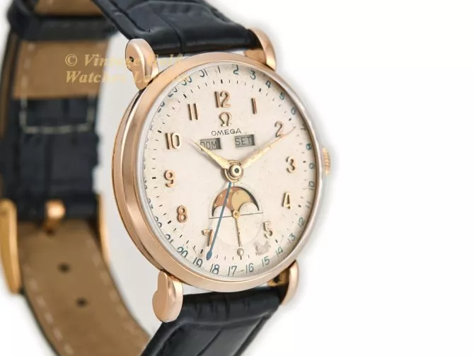 Omega Cosmic Triple Date Moonphase Cal.27 DL PC 18ct Pink Gold 1946 (3)