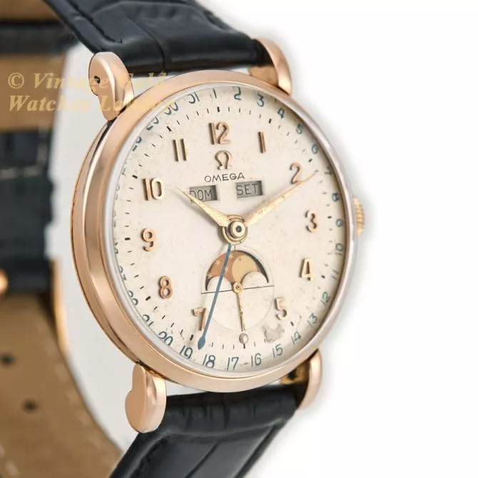 Omega Cosmic Triple Date Moonphase Cal.27 DL PC 18ct Pink Gold 1946 (3) (navigation)