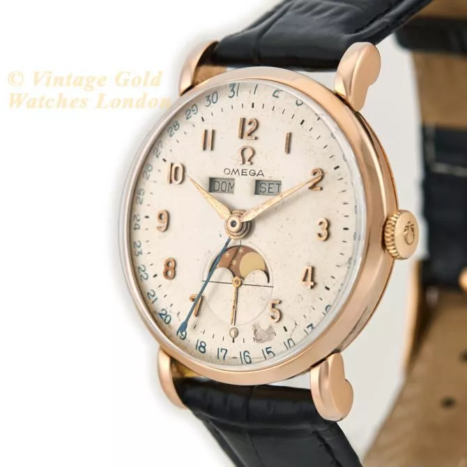 Omega Cosmic Triple Date Moonphase Cal.27 DL PC 18ct Pink Gold 1946 (5) (navigation)
