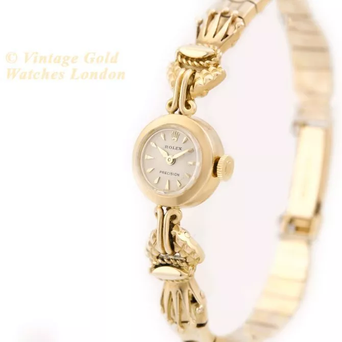 Ladies Rolex Precision Cal.250 18ct c1961 on 18ct Bracelet (5) (navigation)