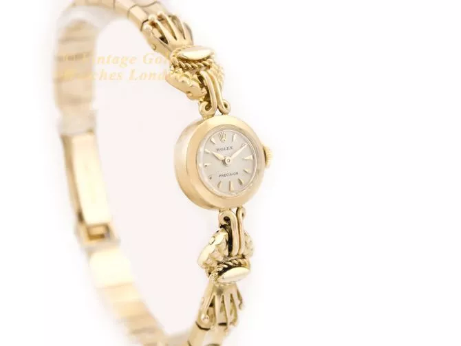 Ladies Rolex Precision Cal.250 18ct c1961 on 18ct Bracelet (3)