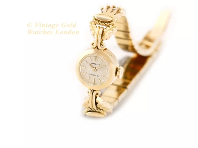 Ladies Rolex Precision Cal.250 18ct c1961 on 18ct Bracelet (6)