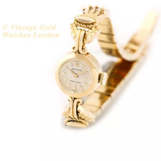 Ladies Rolex Precision Cal.250 18ct c1961 on 18ct Bracelet (6) (navigation)