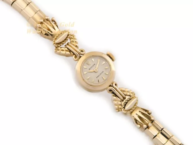 Ladies Rolex Precision Cal.250 18ct c1961 on 18ct Bracelet (8)