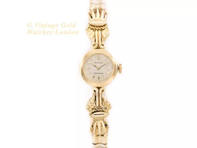 Ladies Rolex Precision Cal.250 18ct c1961 on 18ct Bracelet (4)