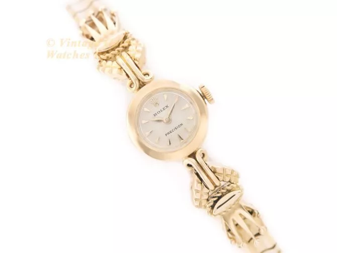 Ladies Rolex Precision Cal.250 18ct c1961 on 18ct Bracelet (1)