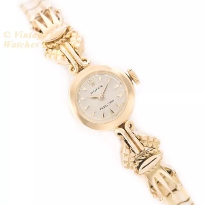 Ladies Rolex Precision Cal.250 18ct c1961 on 18ct Bracelet (1) (navigation)