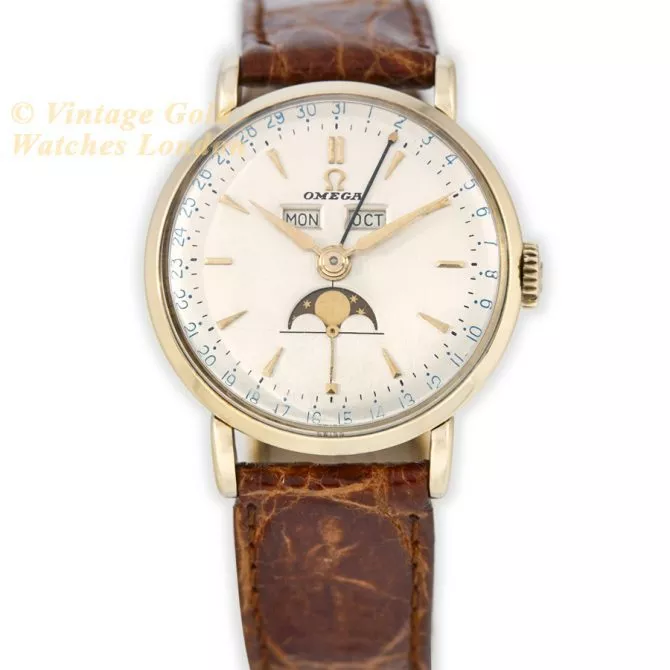 Omega Triple Date Moonphase Model Ref.2473 14ct 1951 (4) (navigation)
