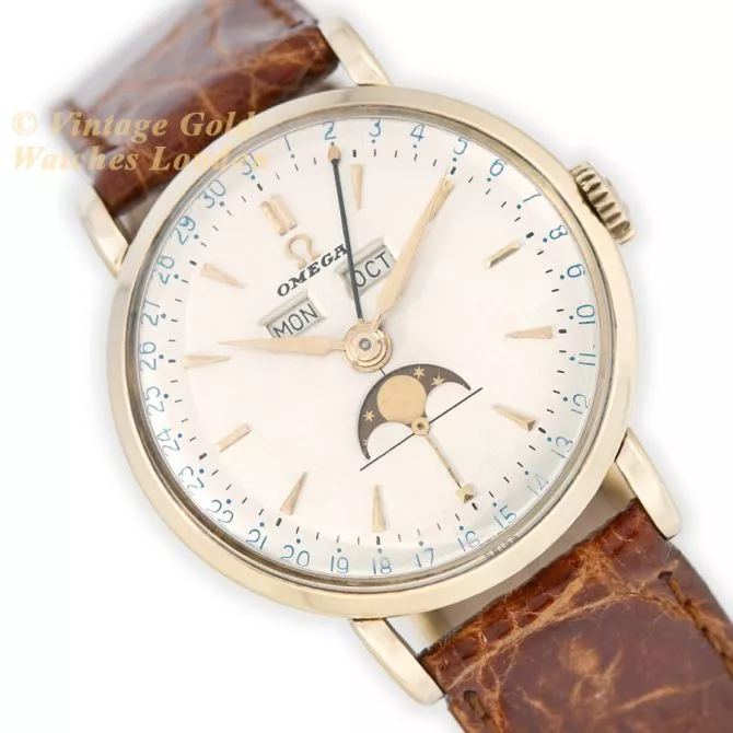 Omega Triple Date Moonphase Model Ref.2473 14ct 1951 (1) (navigation)