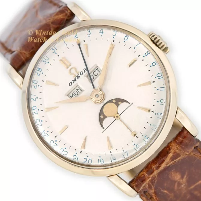 Omega Triple Date Moonphase Model Ref.2473 14ct 1951 (15)
