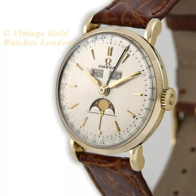 Omega Triple Date Moonphase Model Ref.2473 14ct 1951 (5) (navigation)