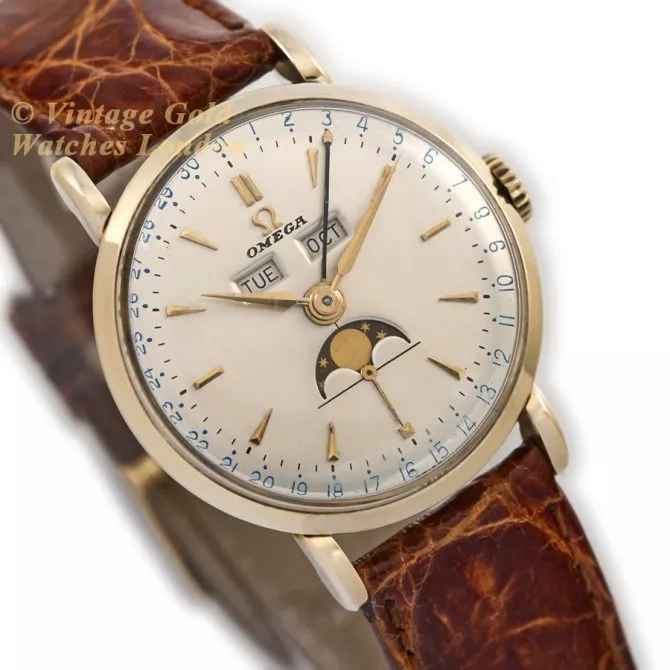 Omega Triple Date Moonphase Model Ref.2473 14ct 1951 (2) (navigation)
