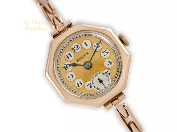 Ladies Rolex 9ct Pink Gold 1920 (1)