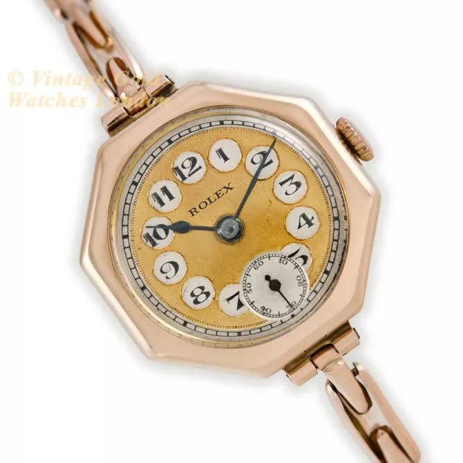 Ladies Rolex 9ct Pink Gold 1920 (1) (navigation)