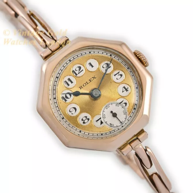 Ladies Rolex 9ct Pink Gold 1920 (2) (navigation)