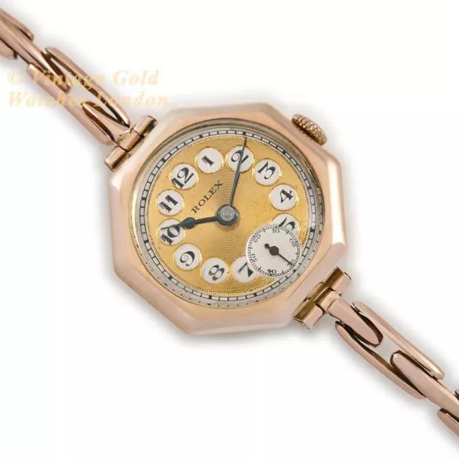 Ladies Rolex 9ct Pink Gold 1920 (8) (navigation)