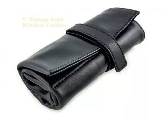 Soft Leather Watch Roll – Black - hover