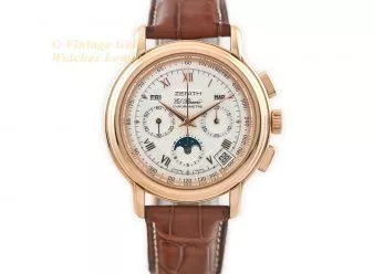 Zenith El Primero Triple Calendar Moonphase Chronograph 18ct Pink 2008